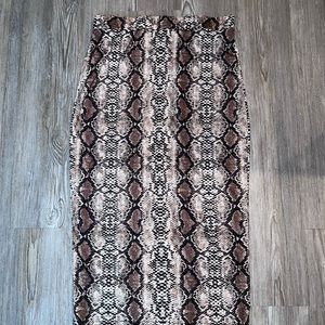 Snake skin midi skirt